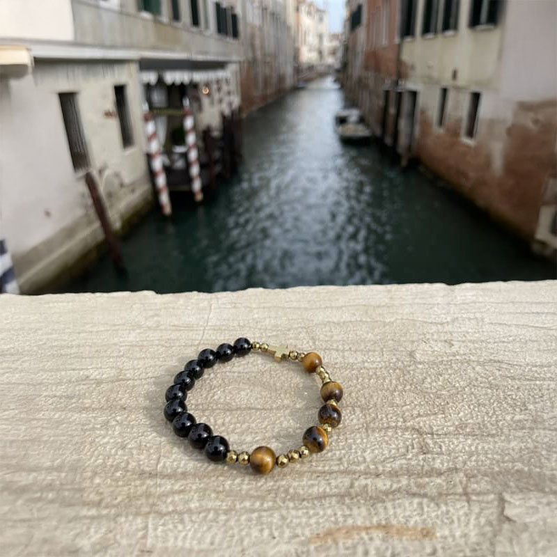 Bransoletka Różaniec Onyks • Tygrysie Oko • Hematyt - obrazek 3