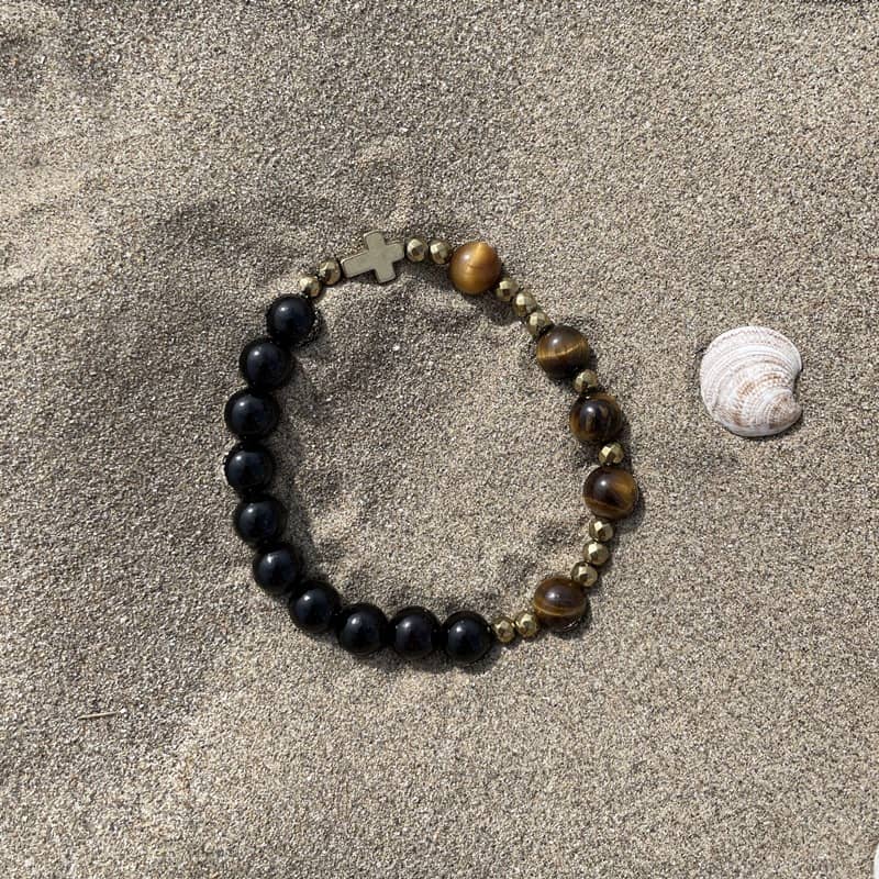 Bransoletka Różaniec Onyks • Tygrysie Oko • Hematyt - obrazek 5